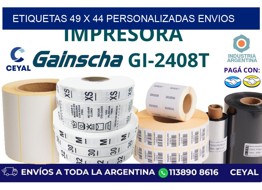 etiquetas 49 x 44 personalizadas envios