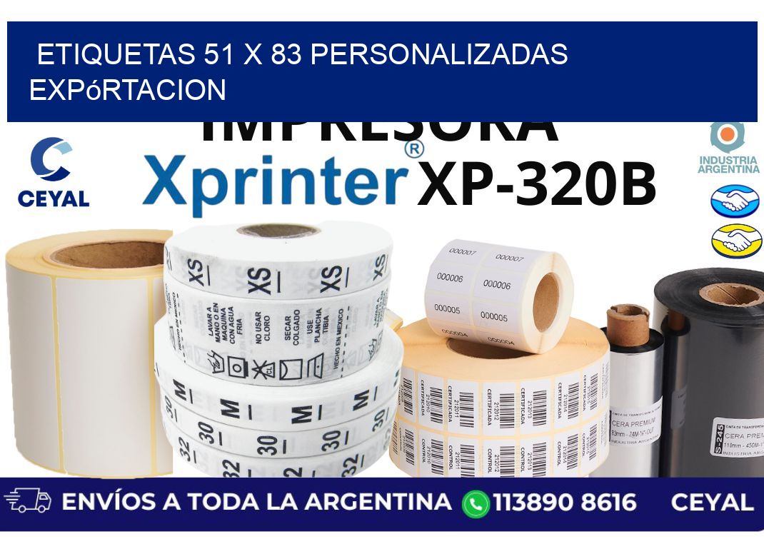 etiquetas 51 x 83 personalizadas expórtacion