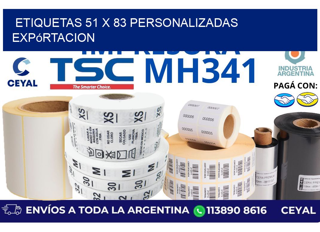 etiquetas 51 x 83 personalizadas expórtacion