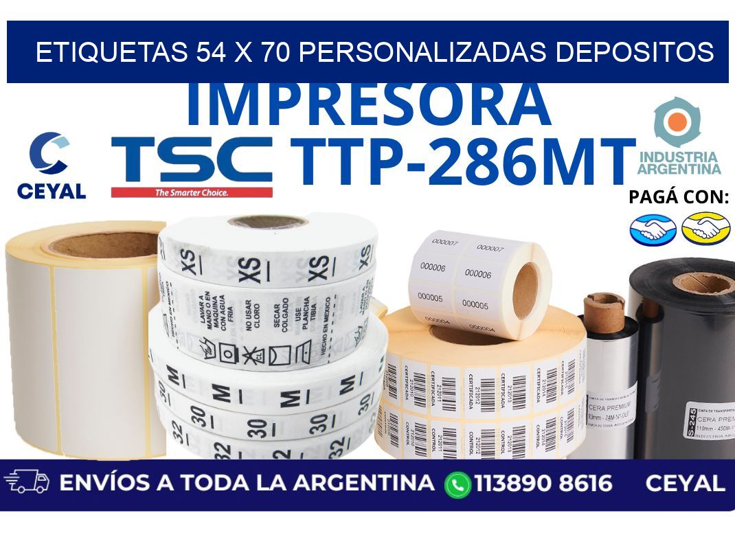 etiquetas 54 x 70 personalizadas depositos