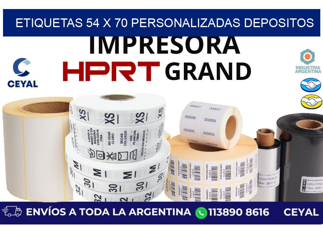 etiquetas 54 x 70 personalizadas depositos