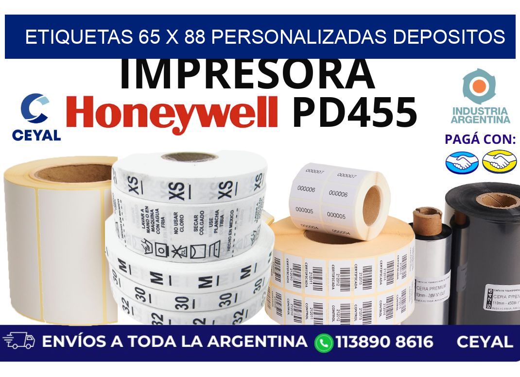etiquetas 65 x 88 personalizadas depositos