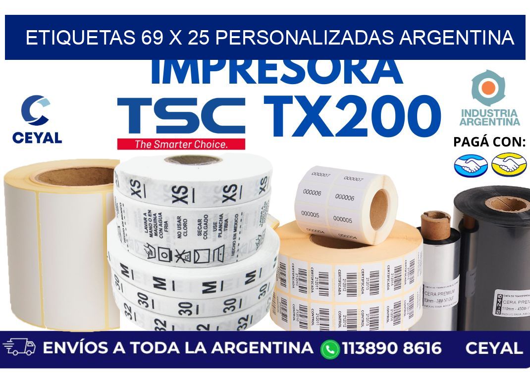 etiquetas 69 x 25 personalizadas argentina