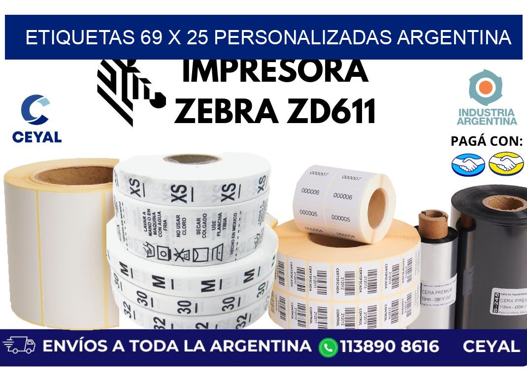 etiquetas 69 x 25 personalizadas argentina
