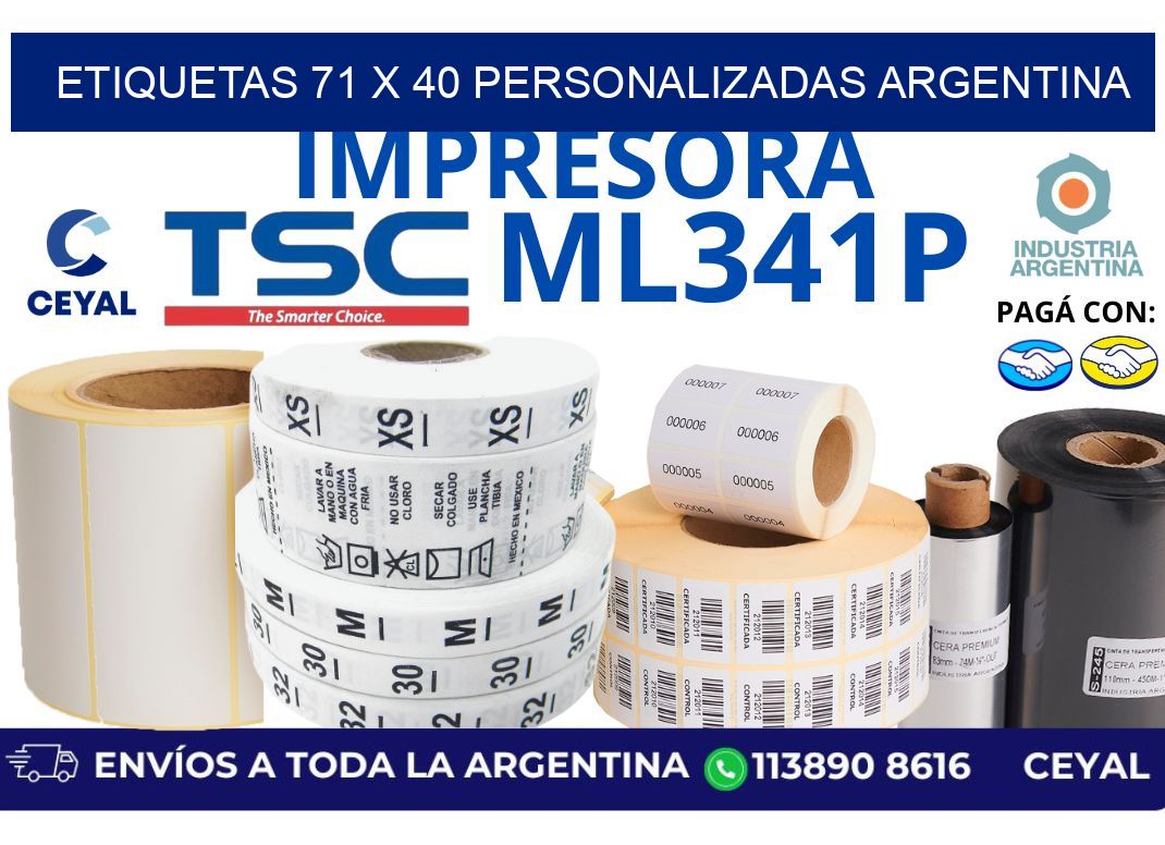 etiquetas 71 x 40 personalizadas argentina
