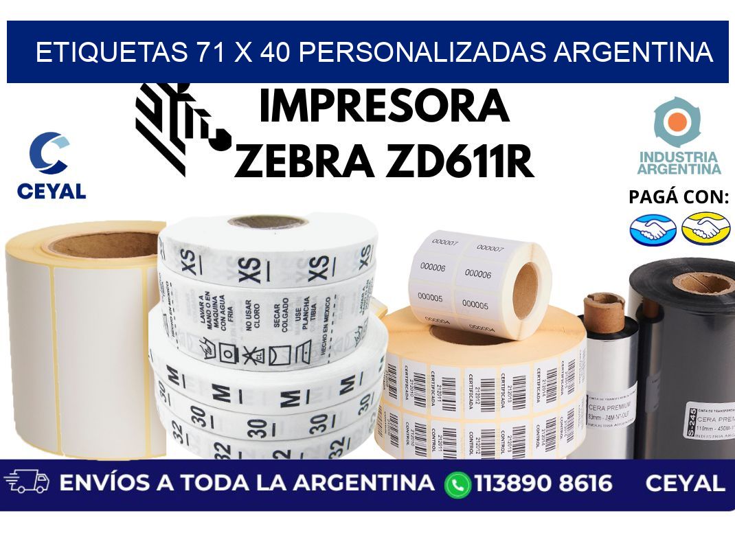 etiquetas 71 x 40 personalizadas argentina