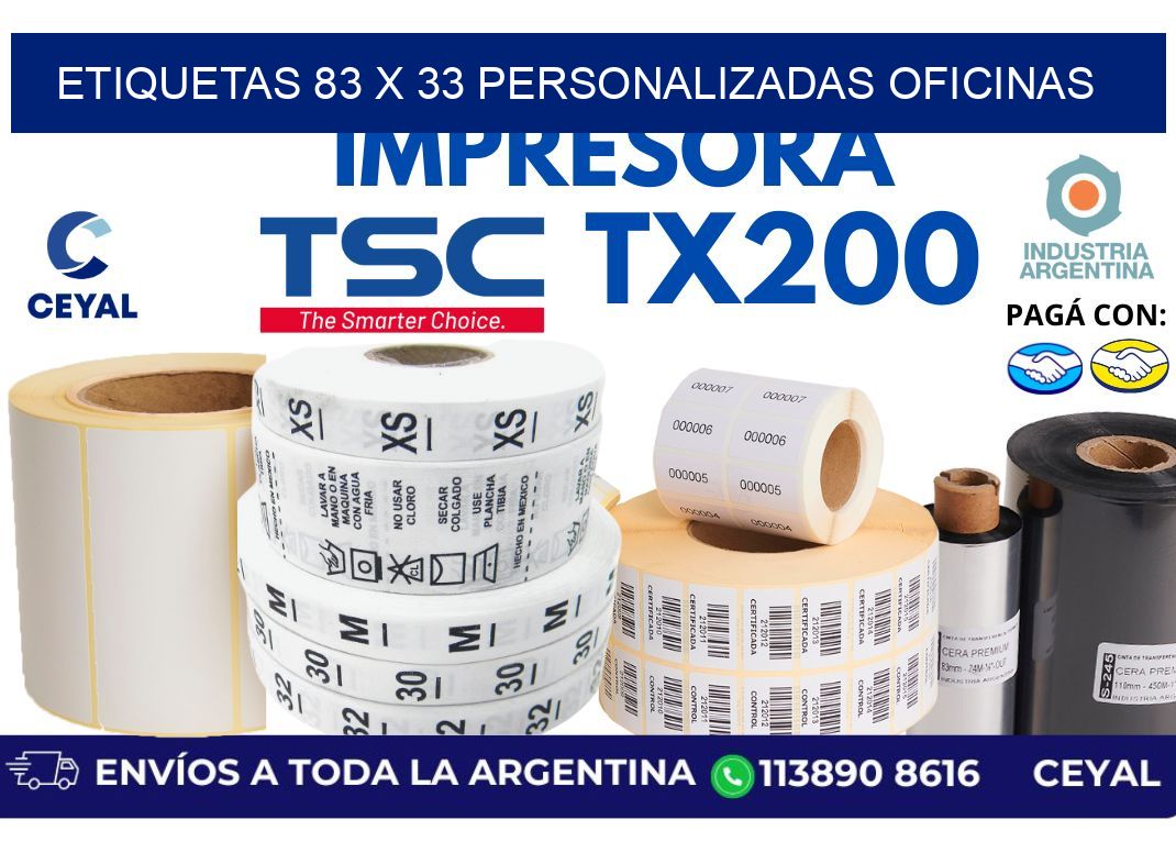 etiquetas 83 x 33 personalizadas oficinas