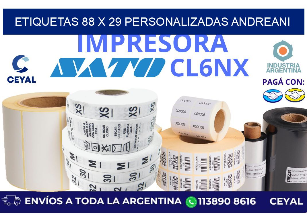etiquetas 88 x 29 personalizadas andreani