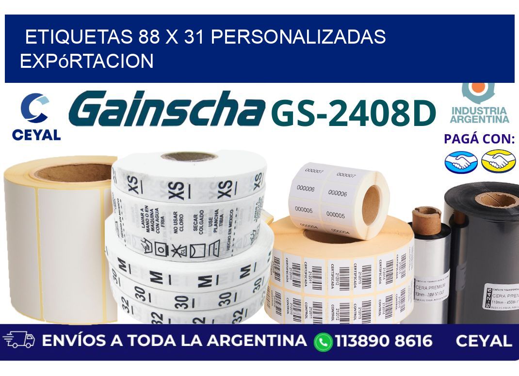 etiquetas 88 x 31 personalizadas expórtacion