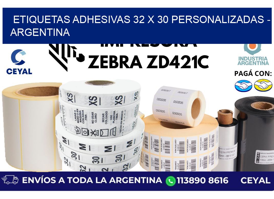 etiquetas adhesivas 32 x 30 personalizadas - Argentina