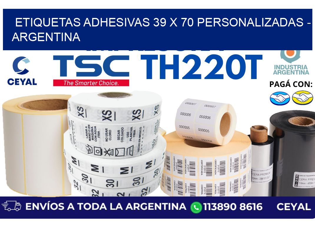 etiquetas adhesivas 39 x 70 personalizadas - Argentina