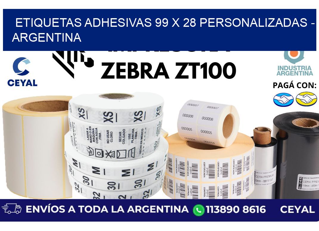 etiquetas adhesivas 99 x 28 personalizadas - Argentina