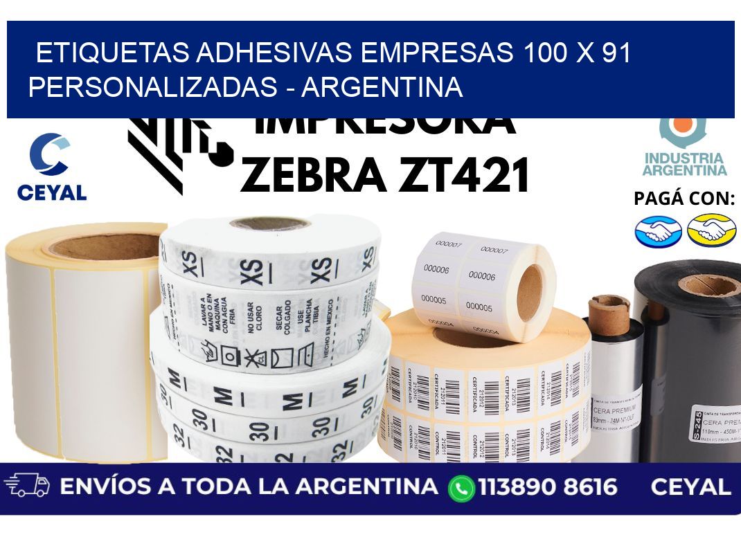 etiquetas adhesivas empresas 100 x 91 personalizadas – Argentina