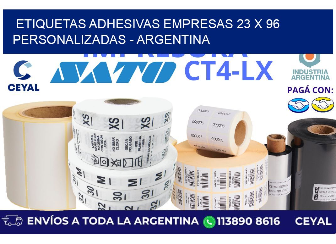etiquetas adhesivas empresas 23 x 96 personalizadas - Argentina