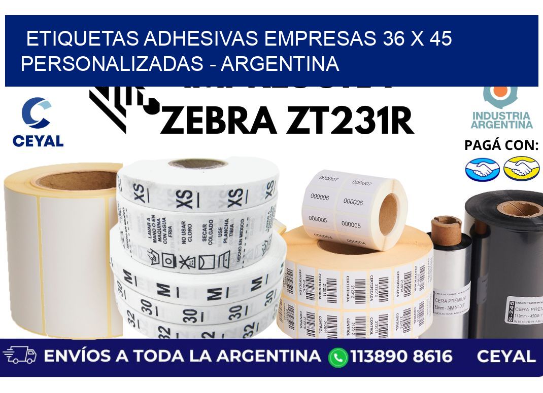 etiquetas adhesivas empresas 36 x 45 personalizadas - Argentina
