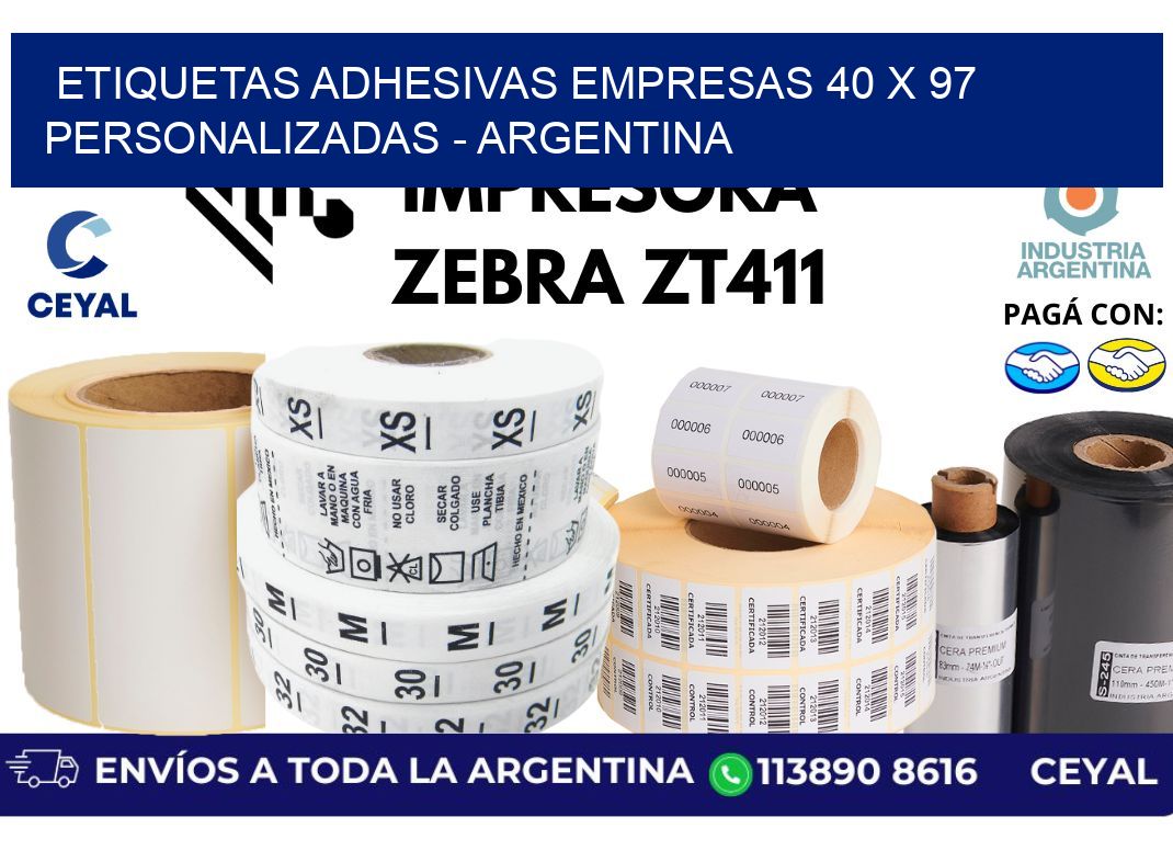 etiquetas adhesivas empresas 40 x 97 personalizadas - Argentina