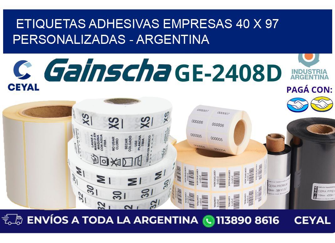 etiquetas adhesivas empresas 40 x 97 personalizadas – Argentina