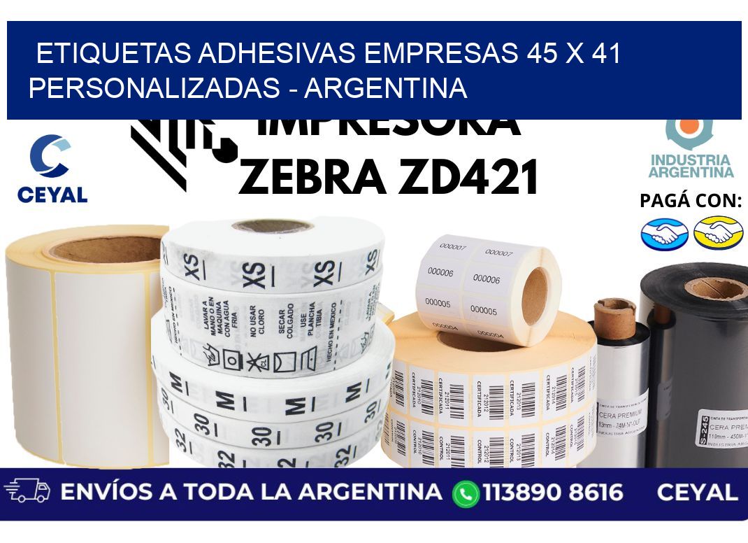 etiquetas adhesivas empresas 45 x 41 personalizadas - Argentina