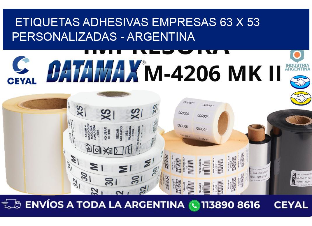 etiquetas adhesivas empresas 63 x 53 personalizadas – Argentina