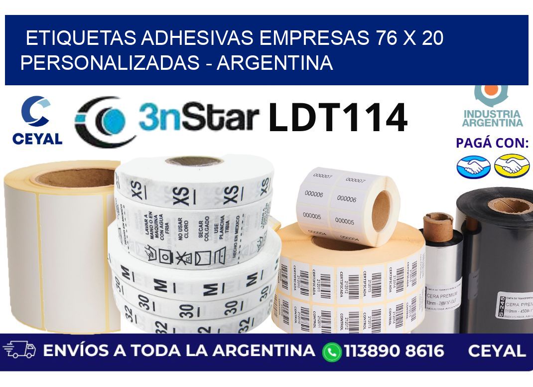 etiquetas adhesivas empresas 76 x 20 personalizadas – Argentina