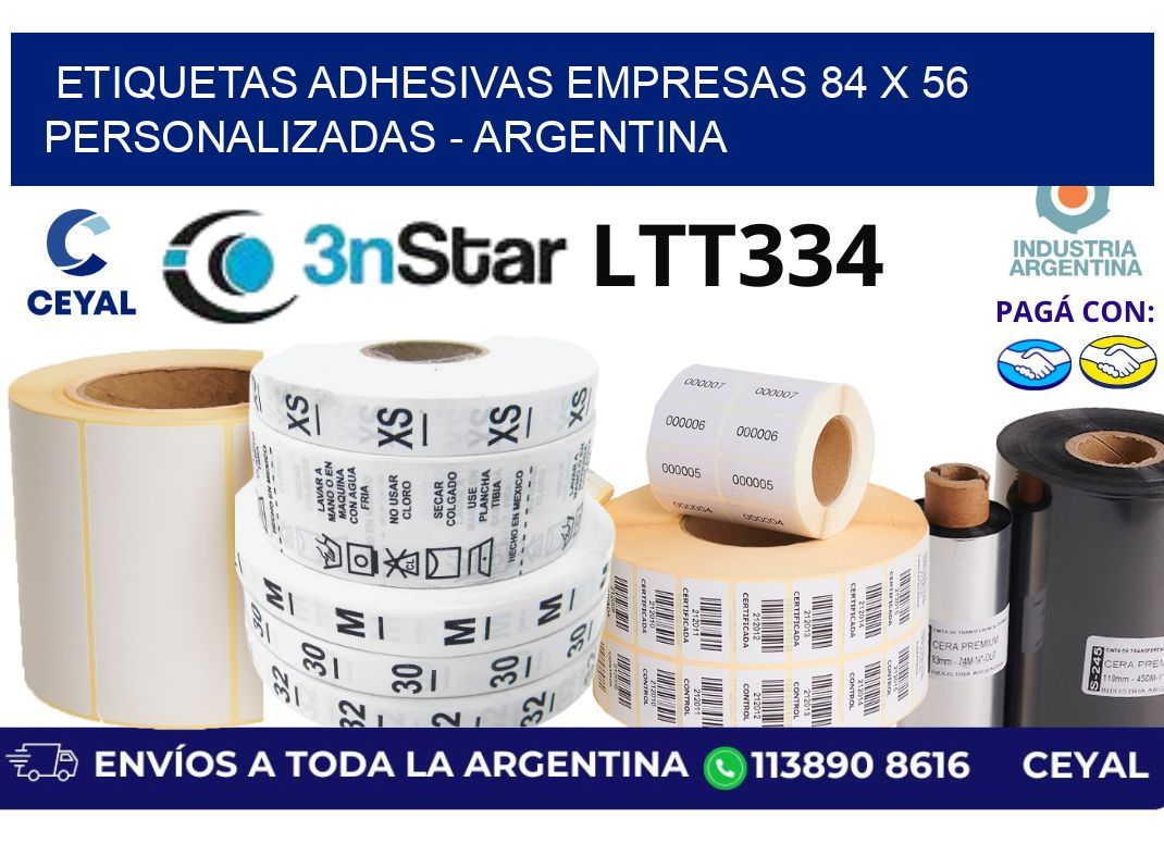 etiquetas adhesivas empresas 84 x 56 personalizadas – Argentina