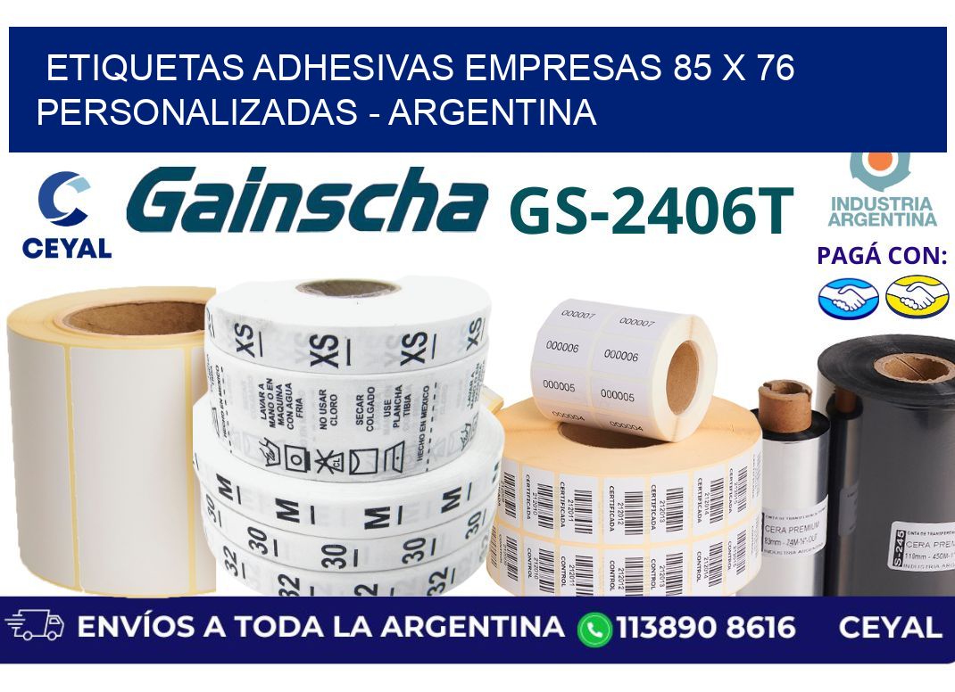 etiquetas adhesivas empresas 85 x 76 personalizadas – Argentina