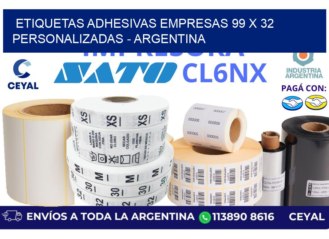 etiquetas adhesivas empresas 99 x 32 personalizadas – Argentina