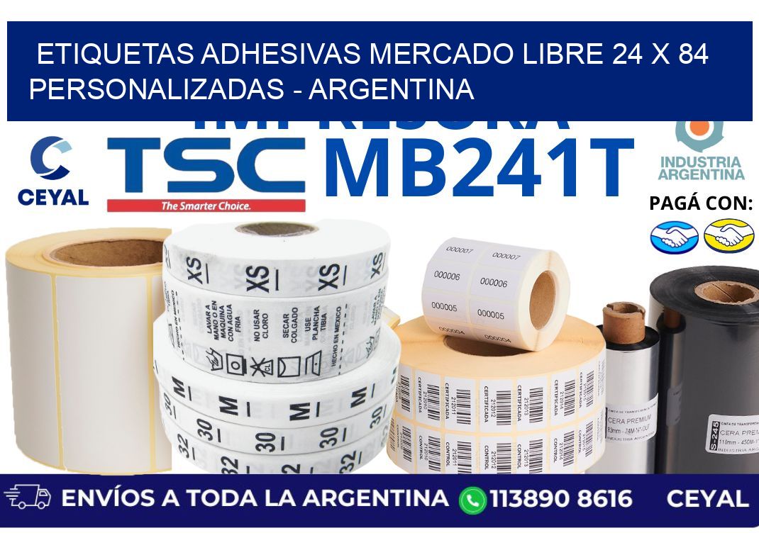 etiquetas adhesivas mercado libre 24 x 84 personalizadas - Argentina