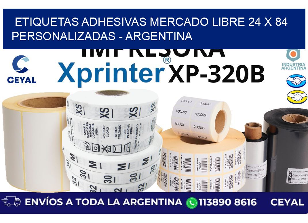 etiquetas adhesivas mercado libre 24 x 84 personalizadas – Argentina