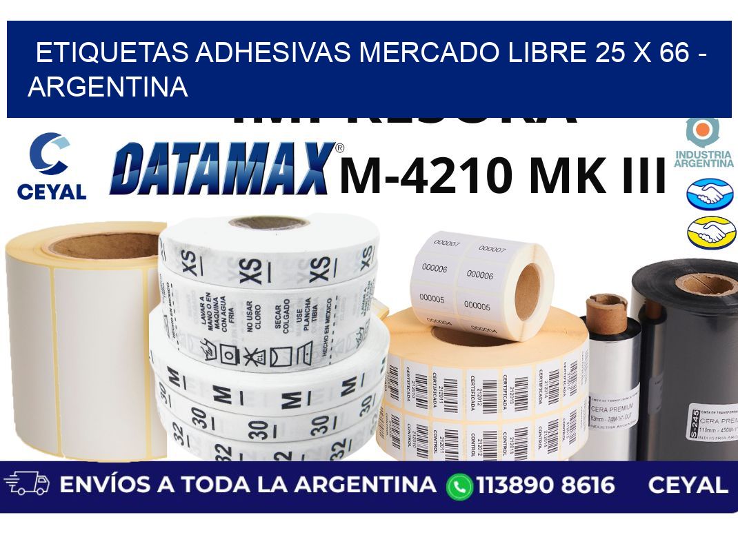 etiquetas adhesivas mercado libre 25 x 66 - Argentina