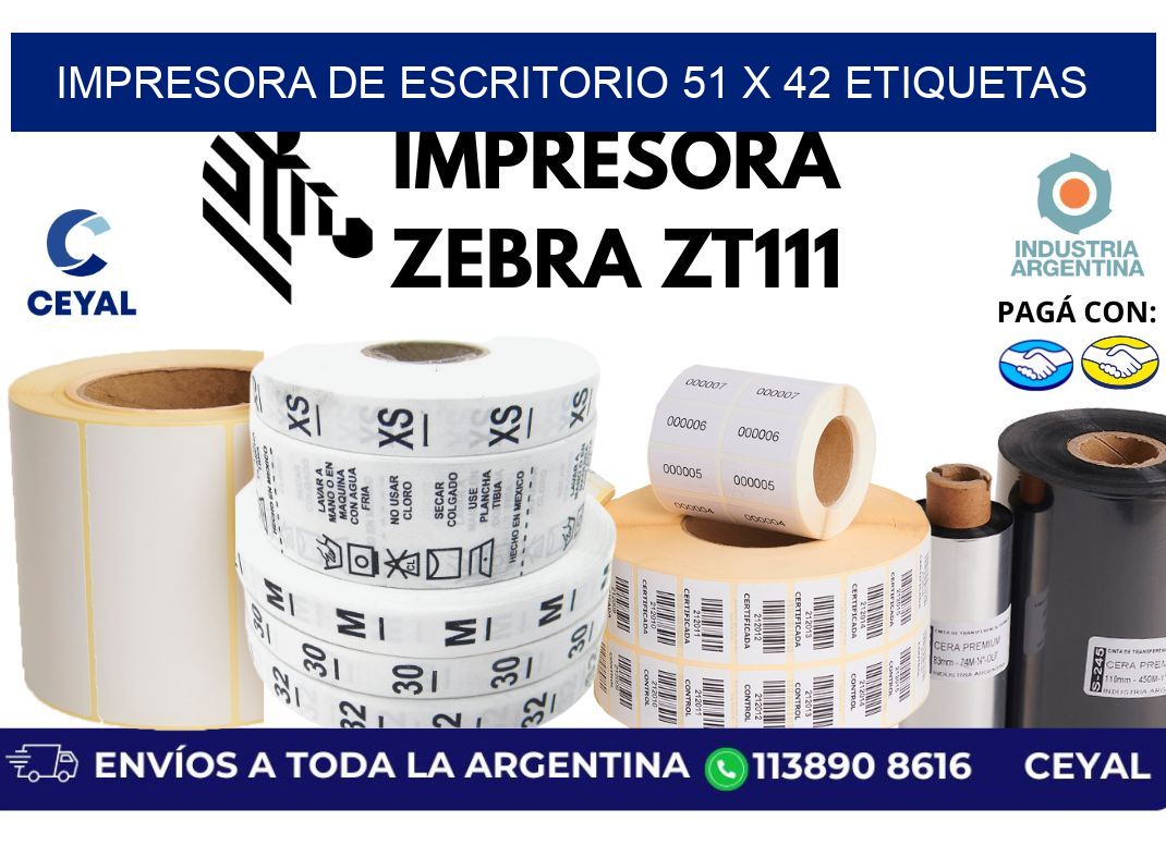impresora de escritorio 51 x 42 etiquetas