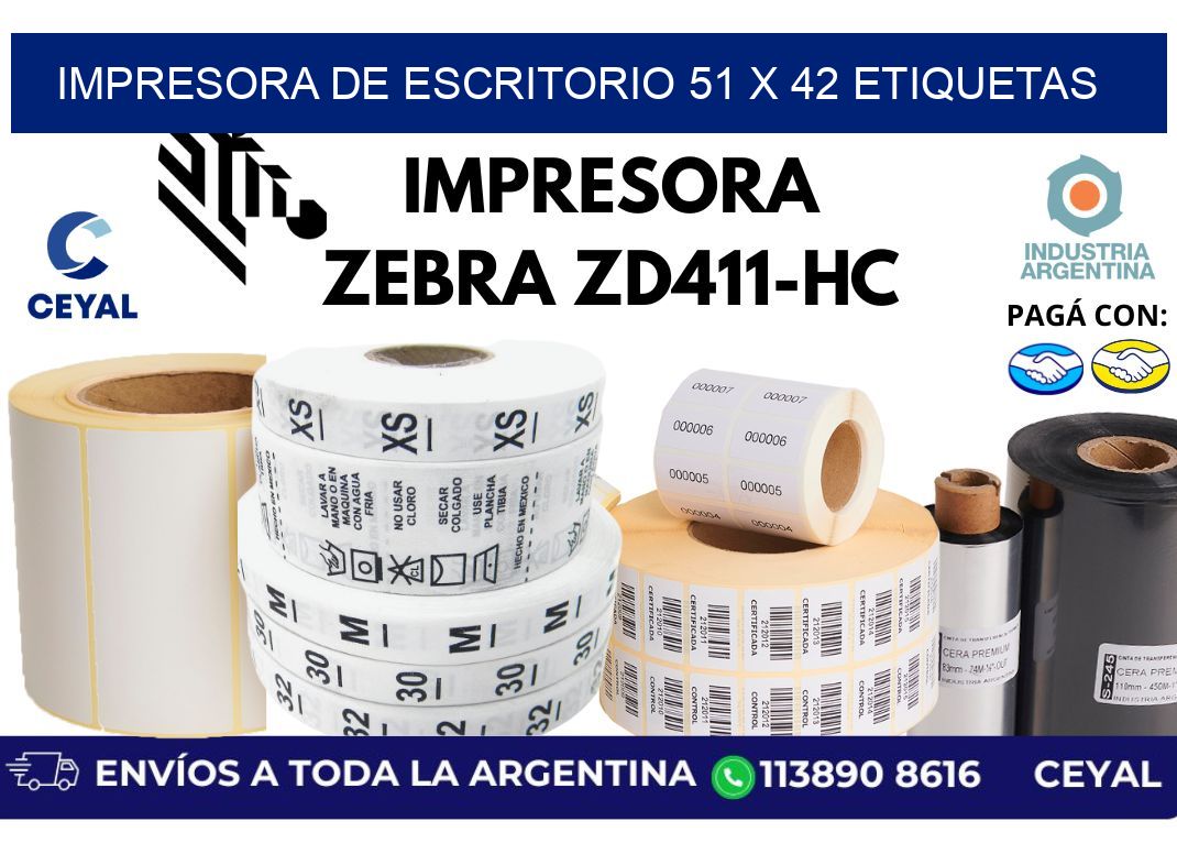 impresora de escritorio 51 x 42 etiquetas