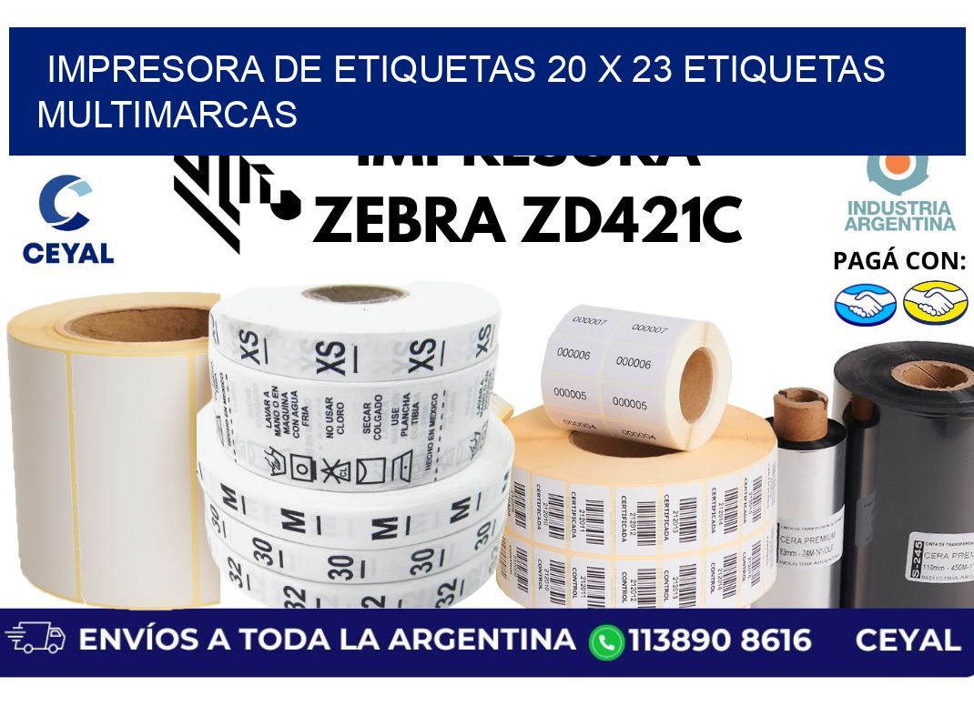 impresora de etiquetas 20 x 23 etiquetas multimarcas