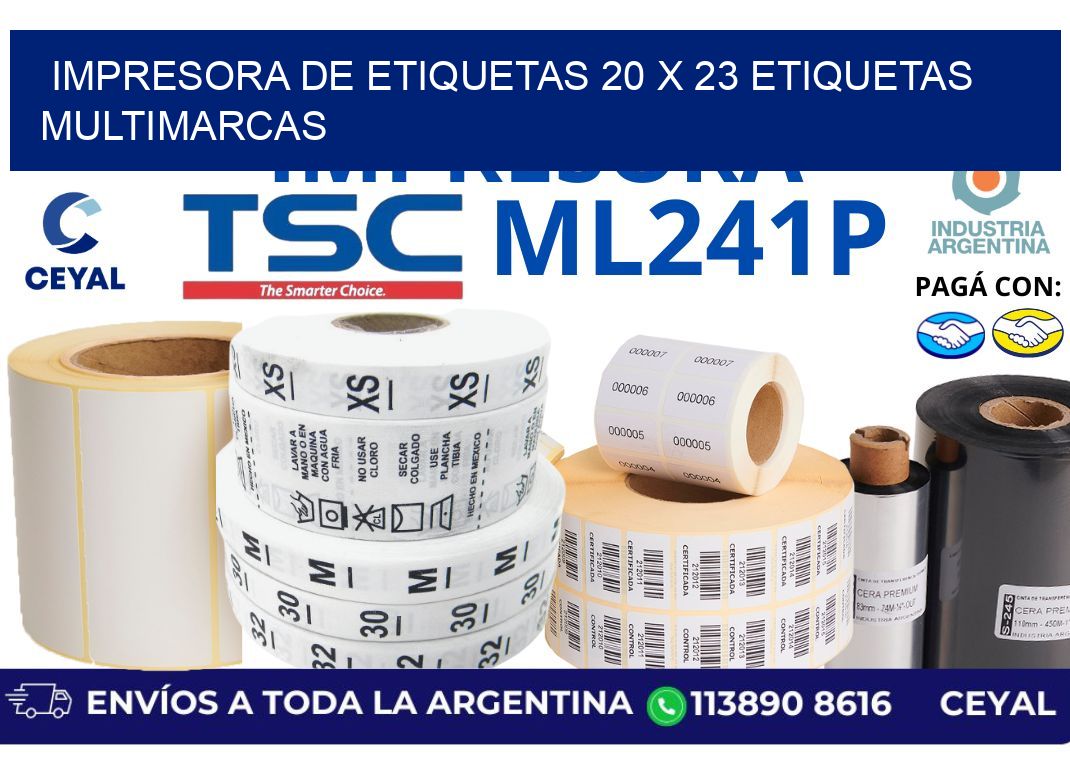 impresora de etiquetas 20 x 23 etiquetas multimarcas