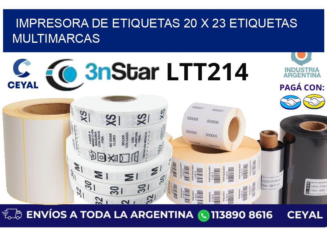 impresora de etiquetas 20 x 23 etiquetas multimarcas