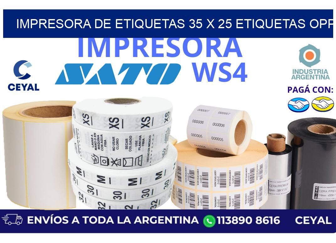 impresora de etiquetas 35 x 25 etiquetas opp