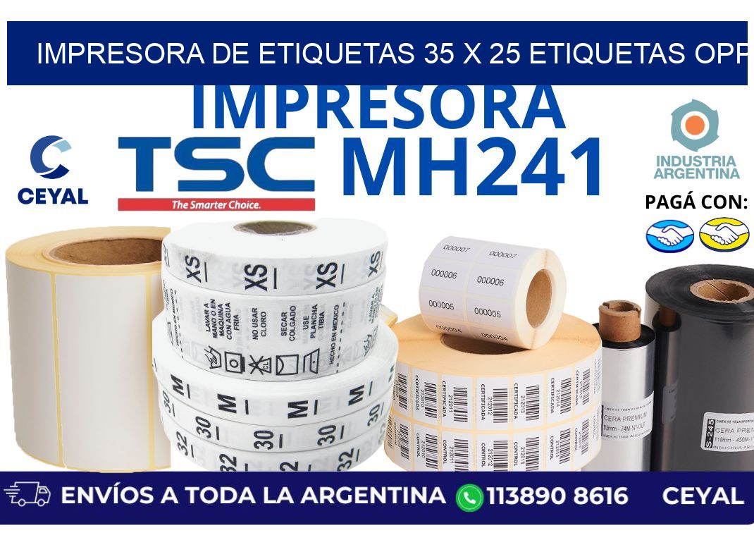 impresora de etiquetas 35 x 25 etiquetas opp