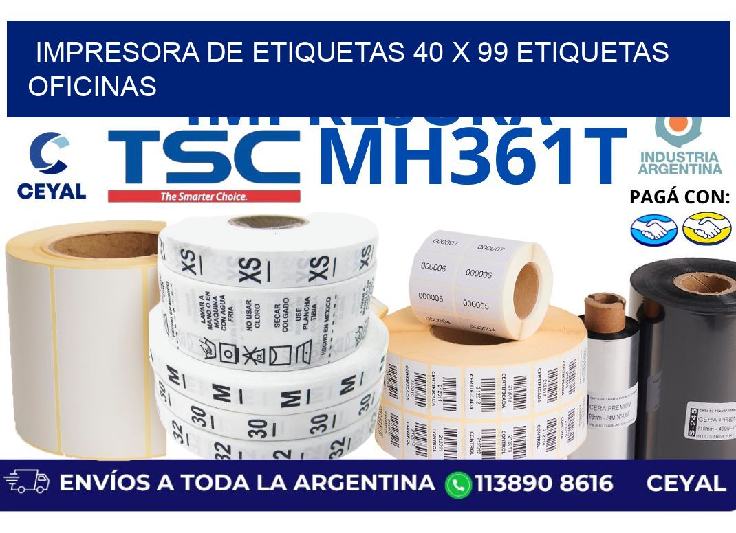 impresora de etiquetas 40 x 99 etiquetas oficinas