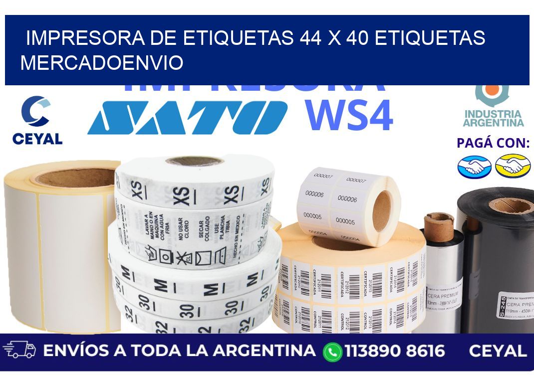impresora de etiquetas 44 x 40 etiquetas mercadoenvio