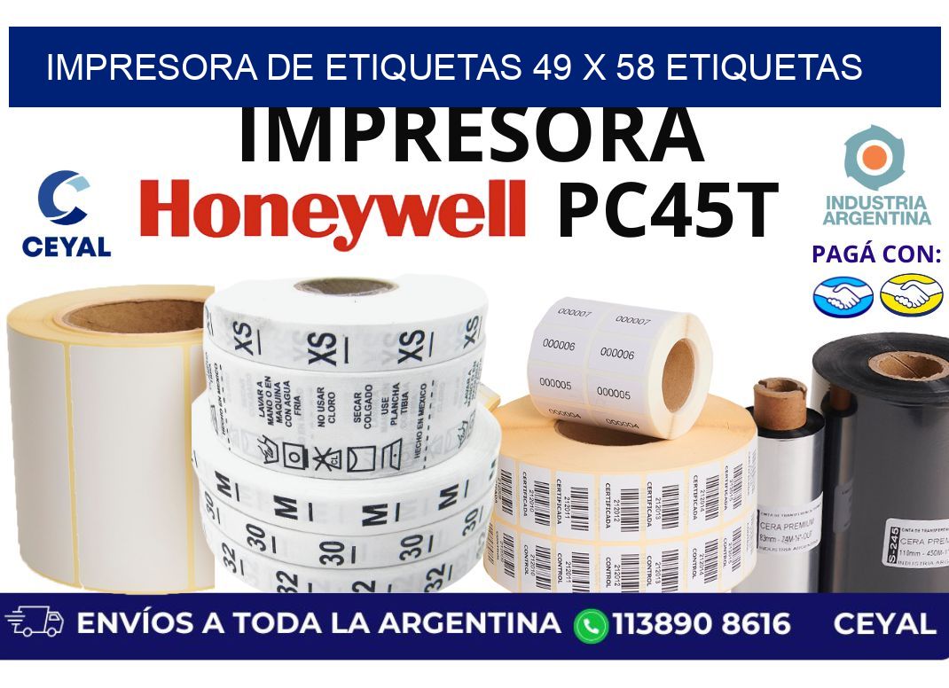 impresora de etiquetas 49 x 58 etiquetas