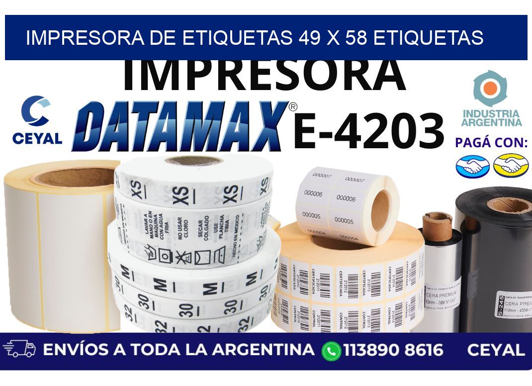 impresora de etiquetas 49 x 58 etiquetas