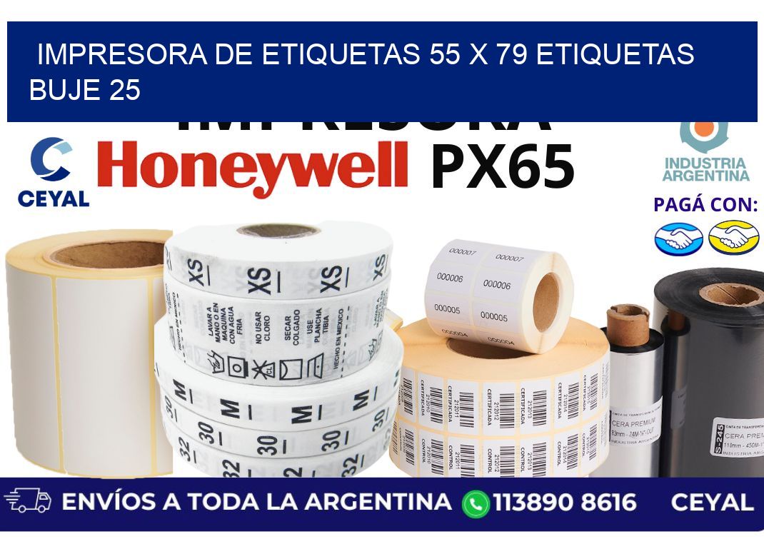 impresora de etiquetas 55 x 79 etiquetas  buje 25