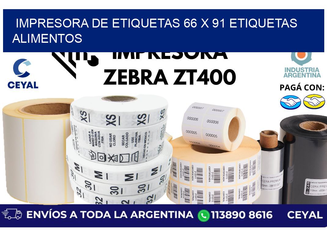 impresora de etiquetas 66 x 91 etiquetas alimentos