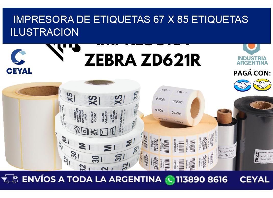 impresora de etiquetas 67 x 85 etiquetas ilustracion