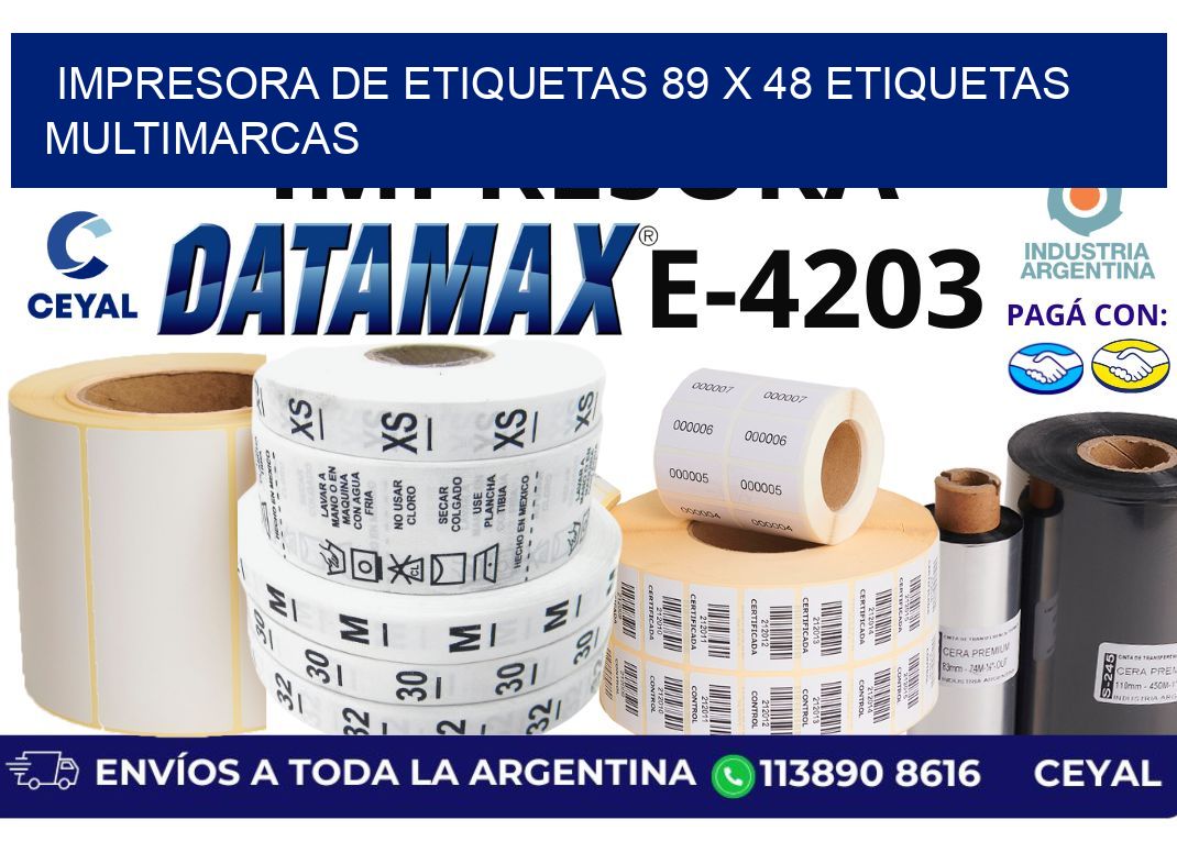 impresora de etiquetas 89 x 48 etiquetas multimarcas