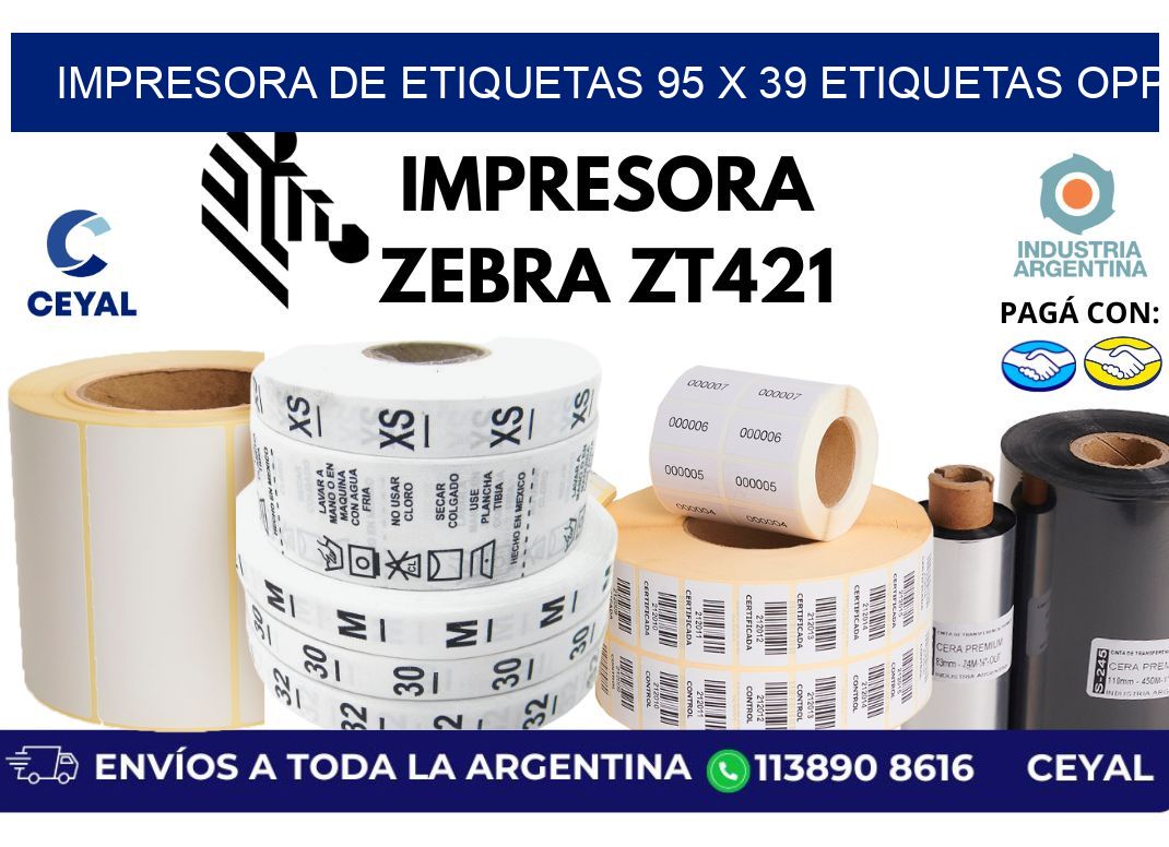 impresora de etiquetas 95 x 39 etiquetas opp