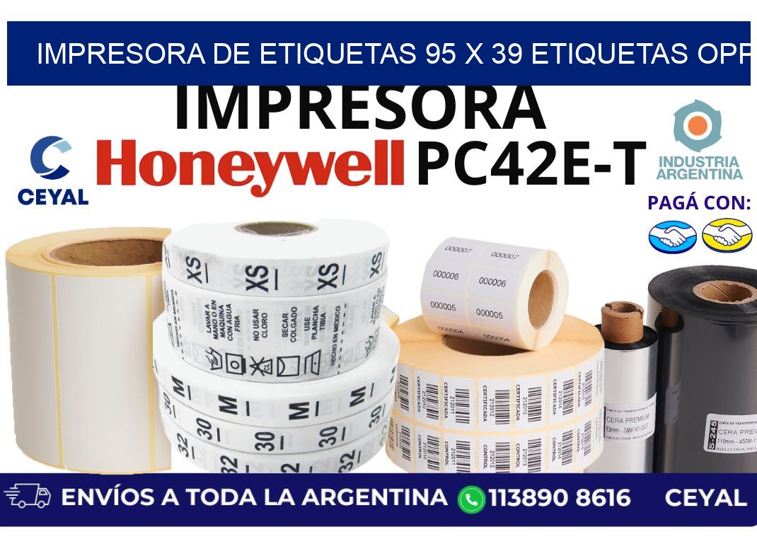 impresora de etiquetas 95 x 39 etiquetas opp
