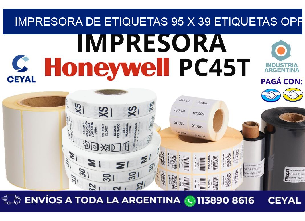impresora de etiquetas 95 x 39 etiquetas opp