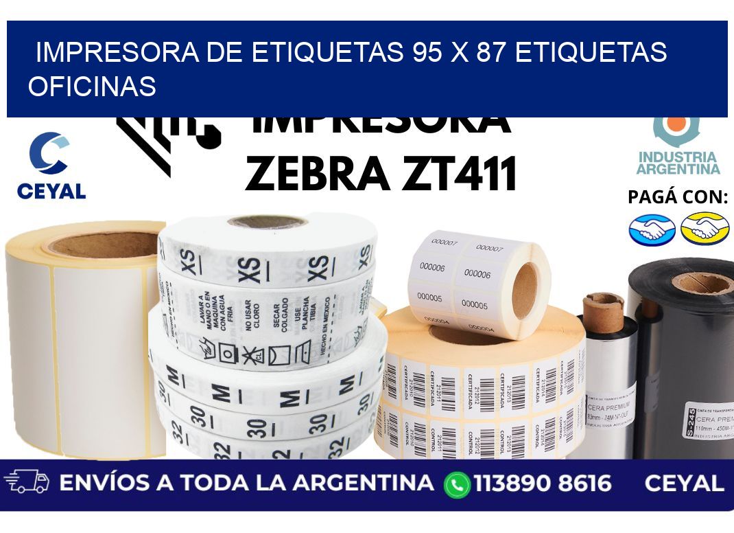 impresora de etiquetas 95 x 87 etiquetas oficinas