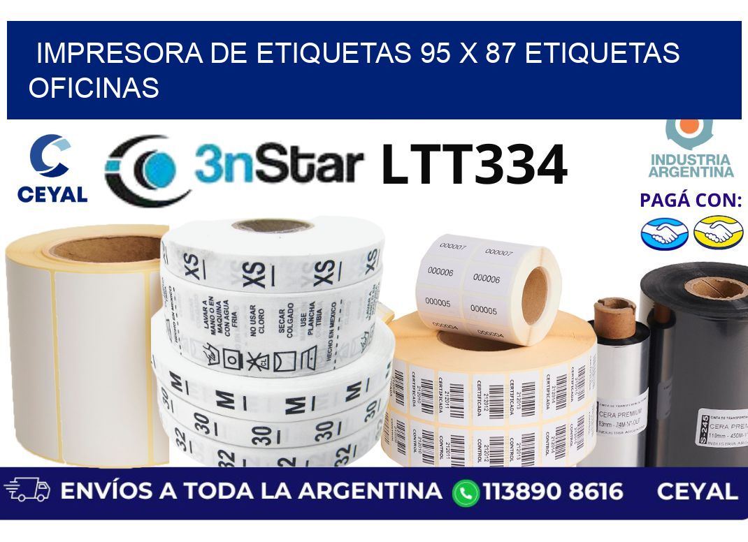 impresora de etiquetas 95 x 87 etiquetas oficinas